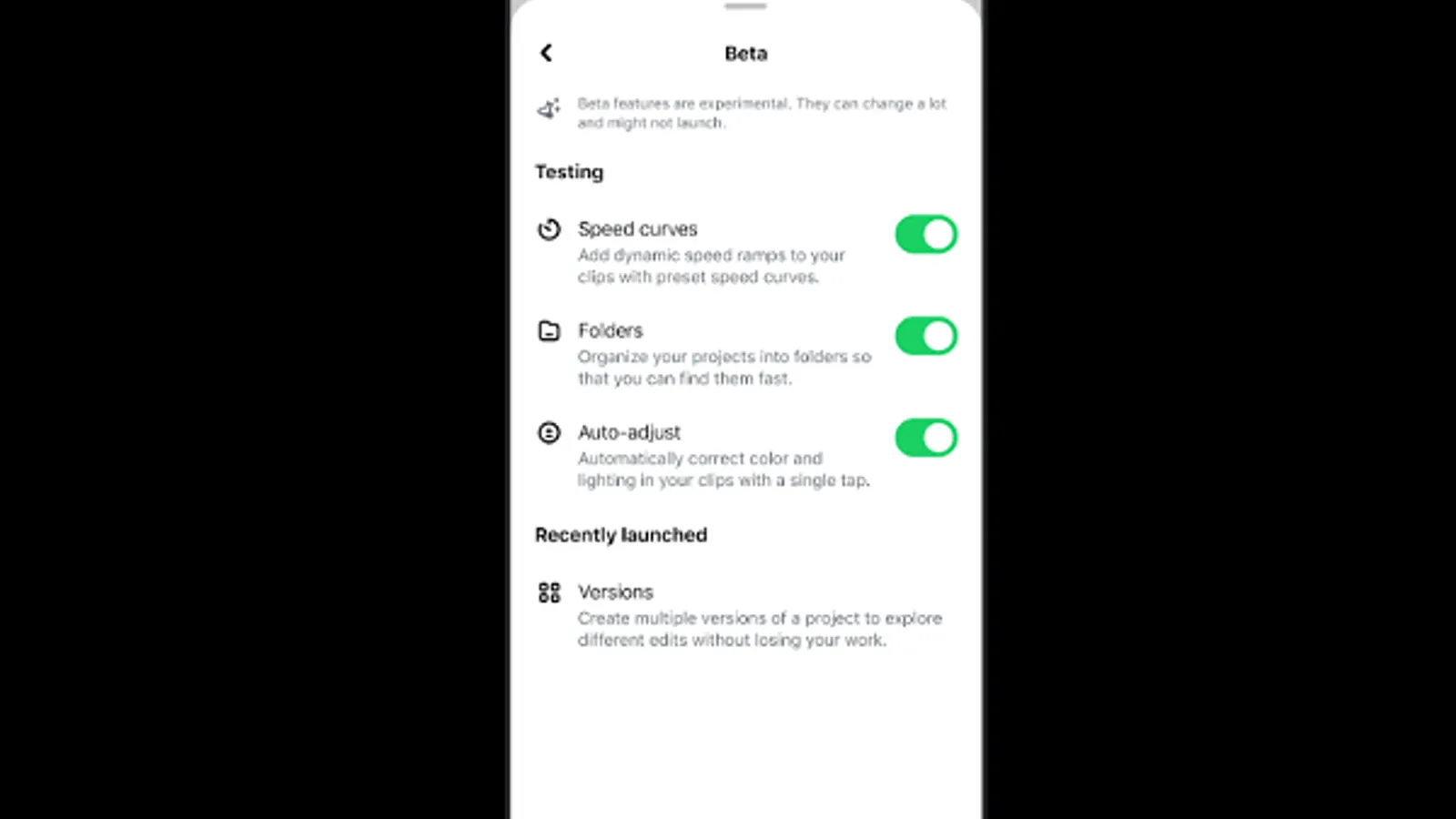 Meta adds more experimental Edits features to its beta tab